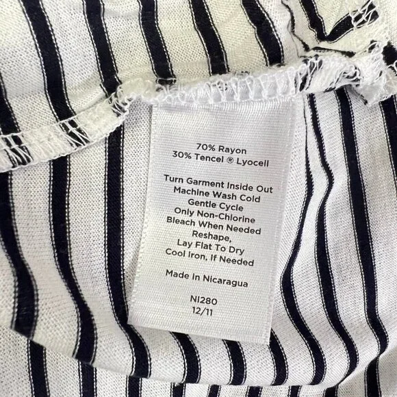 Talbots Womens Petites XL White Blue Stripped Sleeveless Tencel Blend NWT - Picture 6 of 6